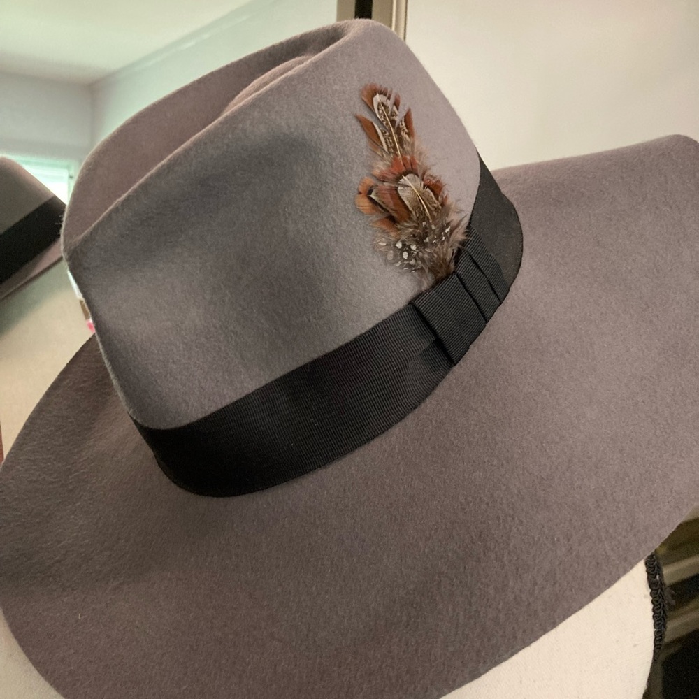 Grey Wool Floppy Hat